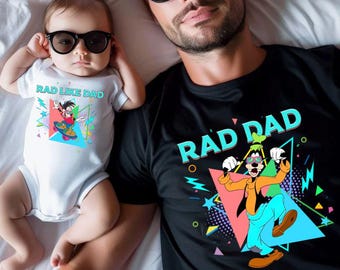 Camiseta Comfort Colors Disney Goofy y Max Goofy, camiseta Rad Dad y Rad Like Dad, camiseta Disney para padre e hijo, camiseta Disneyworld para el Día del Padre