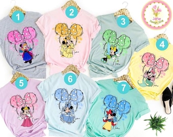 Personalized Minnie Mouse Disney Princess Shirt, Cinderella Rapunzel Disney Girl Trip Tee, Walt Disney World Disneyland Trip, Birthday Girl
