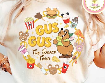 Camiseta de Disney Gus Gus The Snack Tour, Disney Cenicienta Mouse Gus Gus "Estoy aquí por los bocadillos", camiseta de Disney Girl Trip, camiseta de Disney Snacks