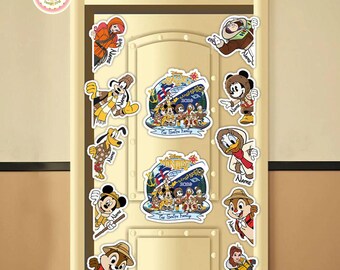 Imán personalizado de Disney Cruise Line, decoración personalizada para la puerta de la cabina del Alaska Wonder Magic, Mickey, amigos, crucero familiar, vacaciones de invierno 2026.