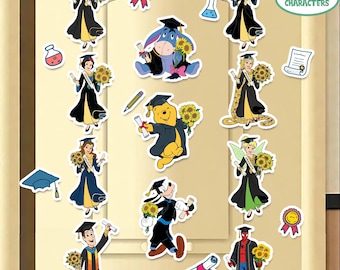 Imán personalizado para crucero de graduación de Disney, imán de viaje de graduación de Disney con Mickey y sus amigos, Princesa Stitch, imán para la puerta del crucero de graduación de Disney