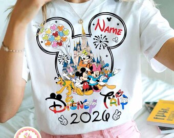 Personalized Disney Trip 2026 Shirts, Disneyland Family Vacation Group Matching Shirt, WDW Disneyworld Mickey & Friends Disney Squad Tee