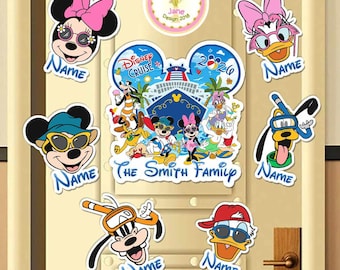 Imán personalizado de Disney Cruise Line, todos los personajes: Mickey y sus amigos, vacaciones familiares en crucero, puerta magnética para vacaciones en crucero 2026