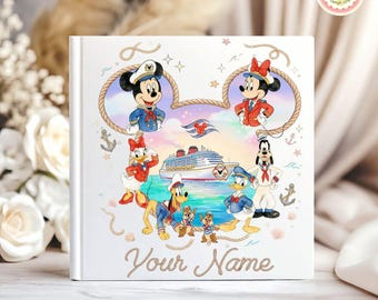 Libro de autógrafos personalizado de Disney Cruise Line, Disney Cruise Line, Mickey y sus amigos Cruise Booknote, Deseo Sueño Maravilla Magia Regalos Disney