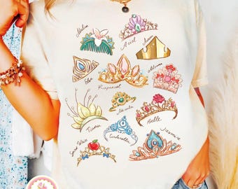 Disney Princess Crown Shirt, Disneyworld Shirt Cinderella Belle Rapunzel Ariel Snow White, Disney Girls Trip Shirt, Disney Birthday Girl Tee