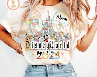 Personalized Disneyworld Family Shirts, Vintage Disneyworld Shirt, Mickey And Friends Shirt, Retro Disney Shirt, Disneyworld  2025 Trip