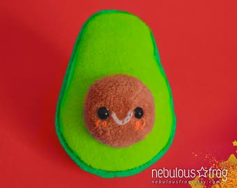 3.5in AVOCADO plush  ||  Pretend food, play food, kawaii plushy, plush toy, food plush, fruit plush, soft toy, stuffed animal, organic plush