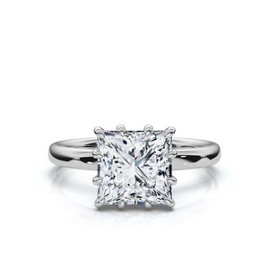 Anillo de compromiso solitario con diamante cultivado en laboratorio de talla princesa - Certificado IGI