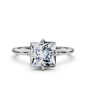 Platinum Blaze Solitaire Engagement Ring, 2.00 Princess Cut Lab Grown Diamond Ring, Anniversary Gift, Wedding Ring, IGI Certified Diamond