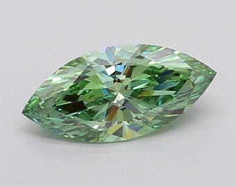Grüner Marquise Diamant im Labor gewachsen, länglicher Schliff, Klarheit VS1 (IGI-zertifiziert)