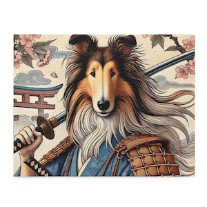Japanese Samurai Dog Puzzle -Rough Collie-