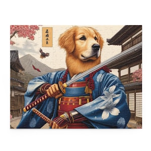 Japanese Samurai Dog Puzzle-Golden Retriever-
