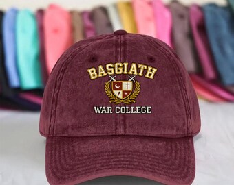 Basgiat-oorlogscollage geborduurde hoed, vintage Basgiath War College-hoed, Fourth Wing-hoed, Violet Sorrengail, Xaden Riorson, fantasy-boekenhoed