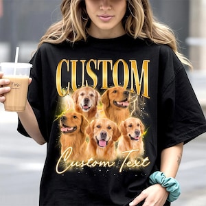 Custom Graphic Photo Vintage Washed Shirt, Pet Bootleg Graphic Shirt, Personalize Bootleg Custom Pet, Bachelor Party, Graduation Gift Idea