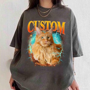 Custom Pet Photo Comfort Color T-Shirt: Vintage Style Personalized Dog or Cat Shirt, Dog Shirt, Cat Shirt, Custom Pet Shirt