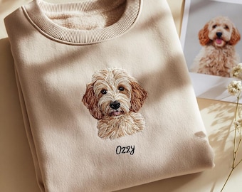 Sweat-shirt personnalisé portrait d'animal de compagnie, sweat-shirt personnalisé pour chien ou chat avec nom, cadeau PetLover, pull commémoratif Hoddie