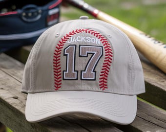 Custom Baseball Number and Name Embroidered Cap, Baseball Cap Custom, Baseball Mom Hat, Personalized Baseball Hat, Custom Baseball Hat