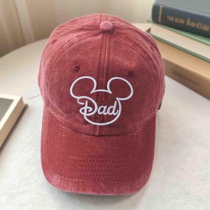 Custom Disney Dad Embroidered Washed Cap, Scan dad Hat, Disney Mom Hat, Disneyland Hat, Disneyworld, Disney Family Hat, Disney couple Hat