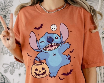 Camiseta retrô Disney Ghost Stitch Comfort Colors de Halloween