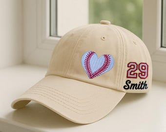 Custom Baseball Number and Name Embroidered Cap, Baseball Cap Custom, Baseball Mom Hat, Personalized Baseball Hat, Custom Baseball Hat