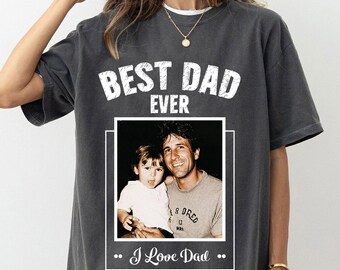 Camisa personalizada com foto e cores confortáveis para o pai, presente personalizado