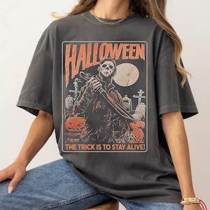 Vintage Halloween Comfort Colors Shirt, Halloween Film Tee,  Classic Horror Movie Tee, Oversized T Shirt, Friday the 13th Tee