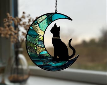 Personalized Cat Memorial Acrylic Suncatcher Ornament, Gift For Cat Lovers, Cat Loss Gift, Loss of Pet Sympathy Gift, Handcrafted Suncatcher