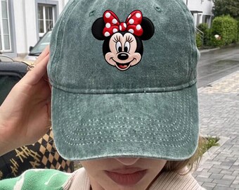 Cappellino ricamato Disney Classic Minnie Mouse, cappello retrò Minnie per viaggio a Disneyland, cappello coordinato per la famiglia per le vacanze a Disneyland, regalo Disney Minnie