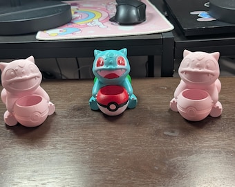 Maceta de Bulbasaur impresa en 3D y pintable