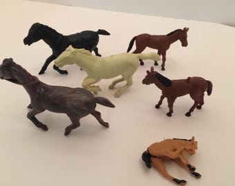 Plastic toy horses | Etsy