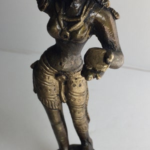 Vintage miniature  Bronze Sculpture-Female Figurine Handmade Metal Bronze Sculpture