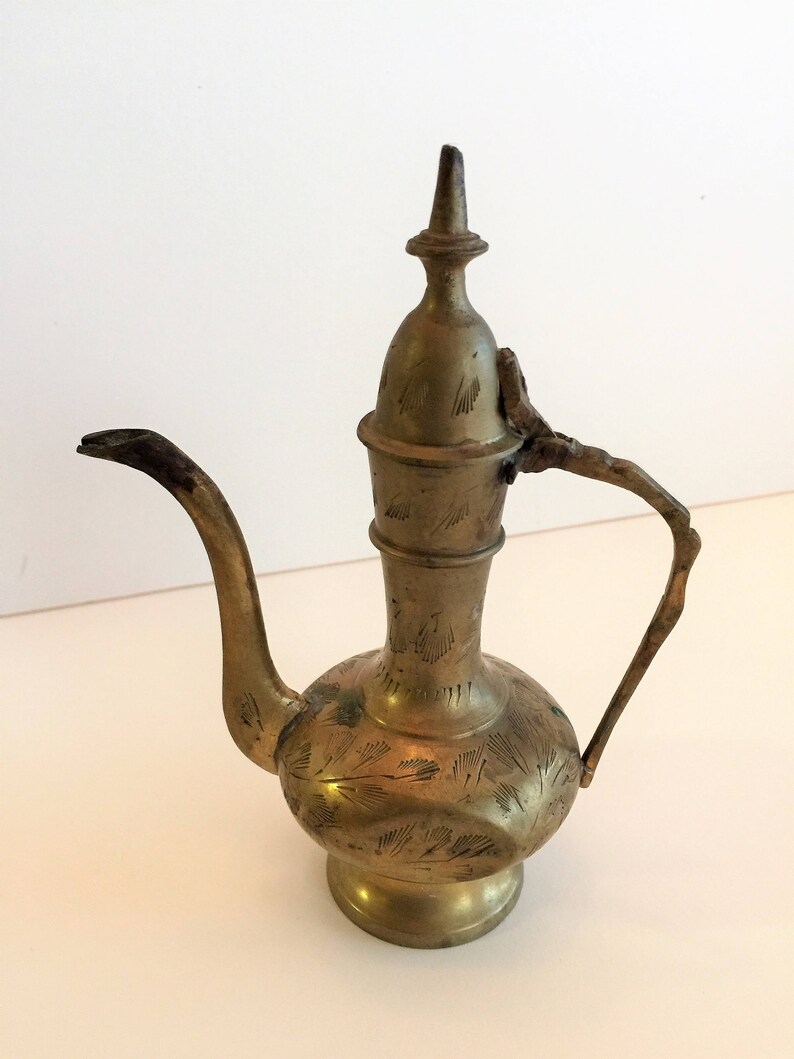 Vintage Brass Decanter with lid/ Victorian Brass Vintage Etsy