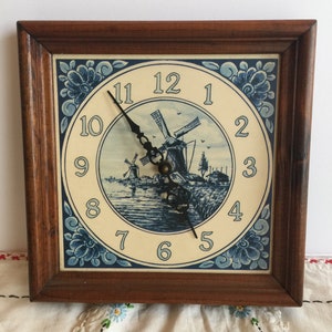 Vintage Wind Mill Wall Clock - Made in Japan 9.5&quot;x9.5&quot;/ Wind Mill Clock/ Collectible Wind Mill Ckock