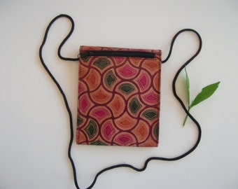Hand made Leather Purse (9.5&quot; X 5.5&quot;), brown color with color paintings- Very Cute and Unique !