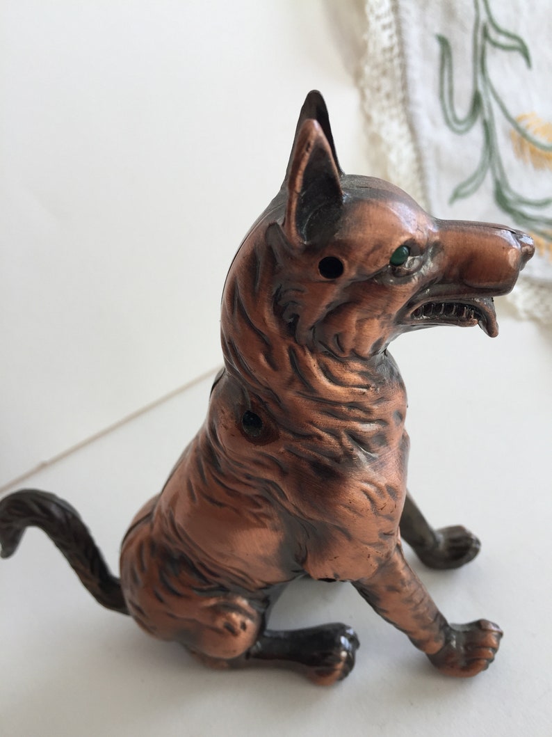 Vintage Solid metal Copper Dog Figurine 4.8 x Etsy