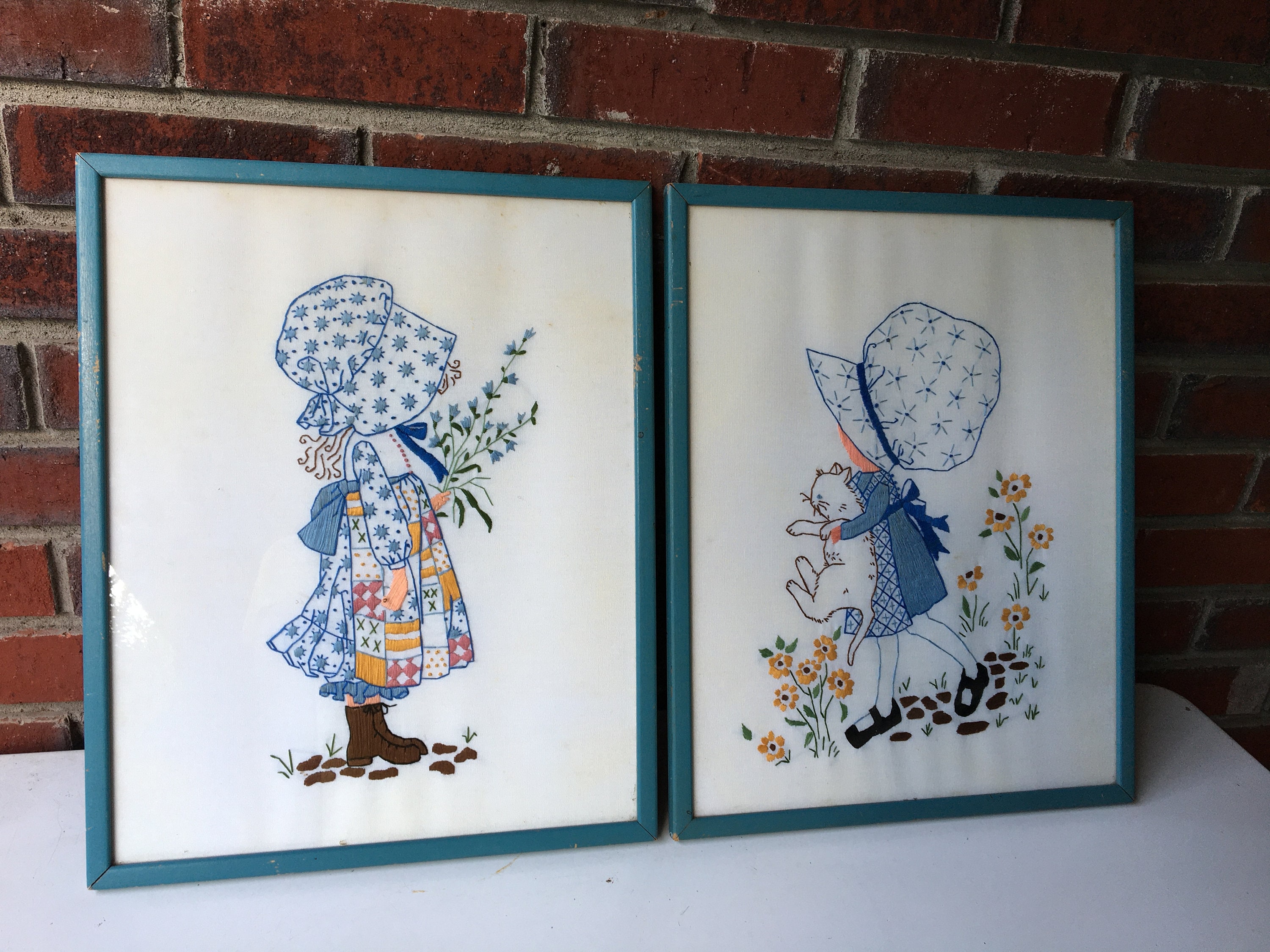 希少！ヴィンテージ HOLLY HOBBIE ウォールデコ 2枚セット Vintage Holly Hobbie Decoupage Wooden Plaque Cottagecore Wall Art