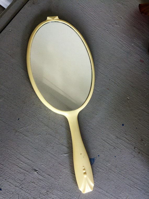 Vintage Hand Held Vanity Mirror 1950s Image 0