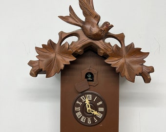 Charming Vintage Cuckoo Wall Clock from Germany: 14"x11"x5.5"