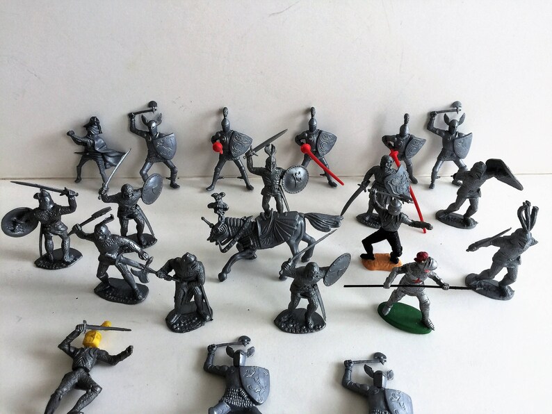 Plastic Color Toy 21pc GreyEtsy Vintage xdoeWrCB