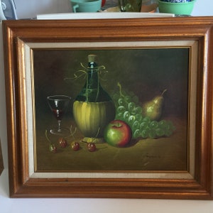 Original Still Life Oil Painting-  French Realism- Signed by Jones 28"x 23"/ Collectible Vintage Original Oil painting Signed- Jones
