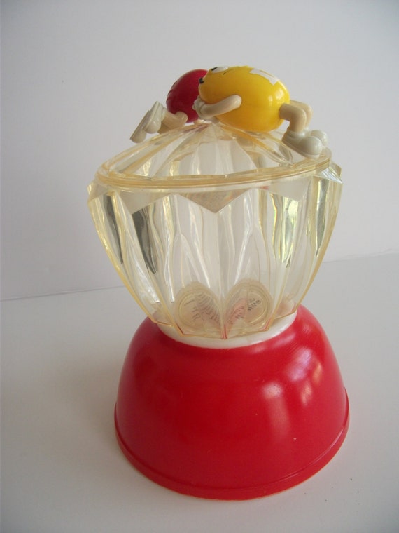 vintage m m candy dish cookie container plastic cute etsy