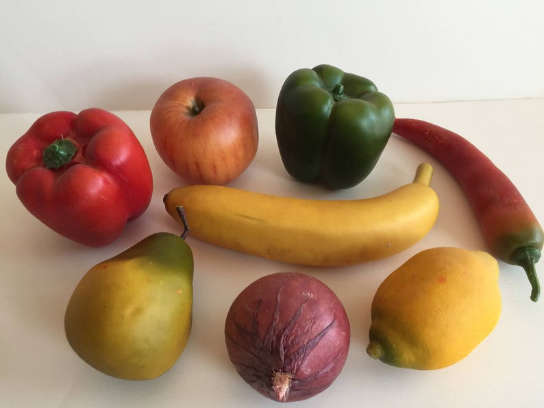 Vintage Decorative 8pc Plastic fruits and vegetables/Kitchen Etsy
