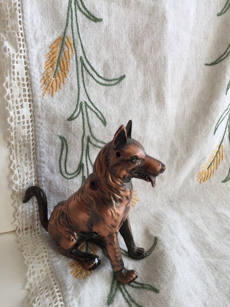 Vintage Solid metal Copper Dog Figurine 4.8 x Etsy