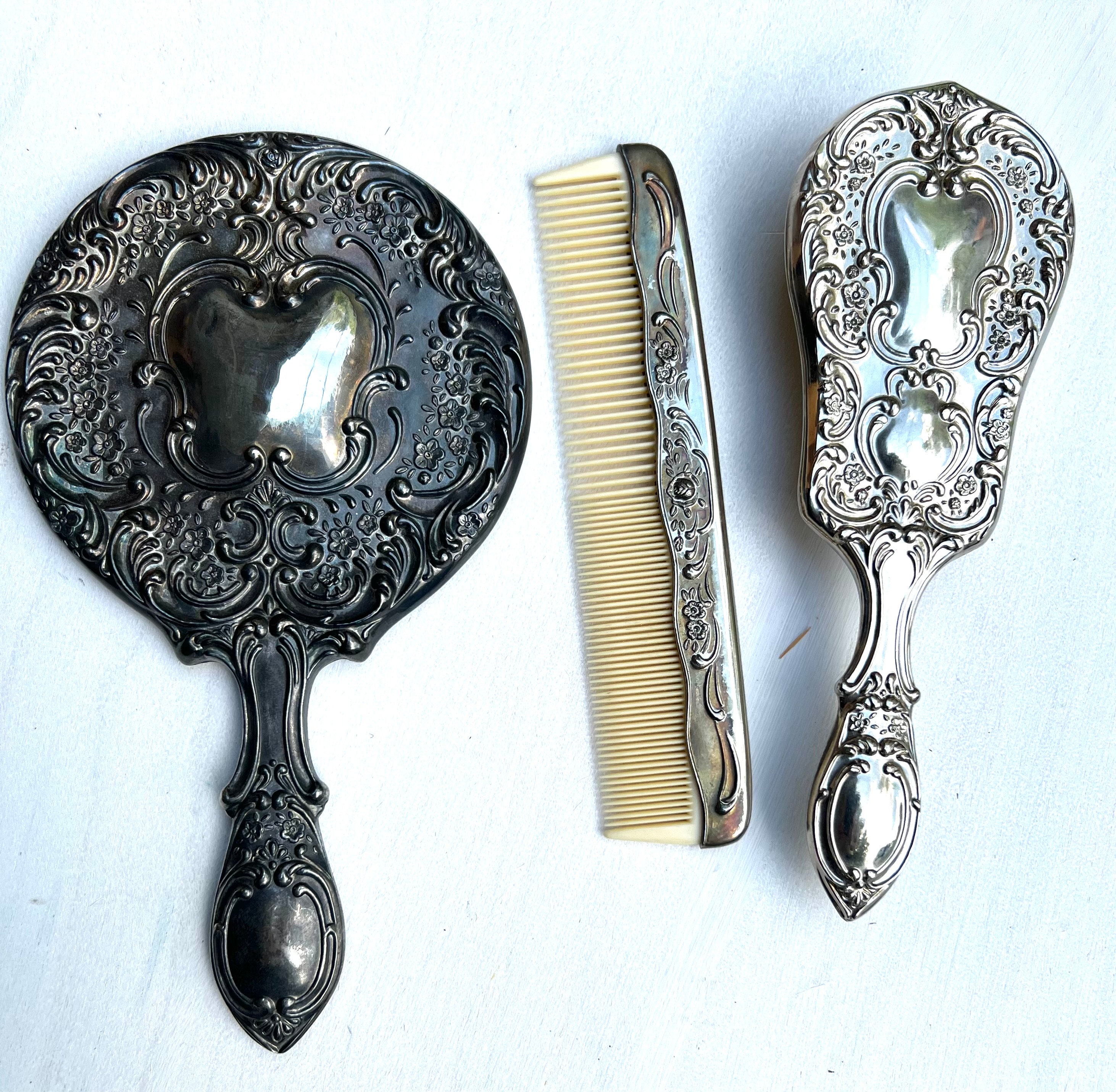3pc Vintage Vanity Sets of Mirror, Comb and Brush/ Ladies  display picture 1