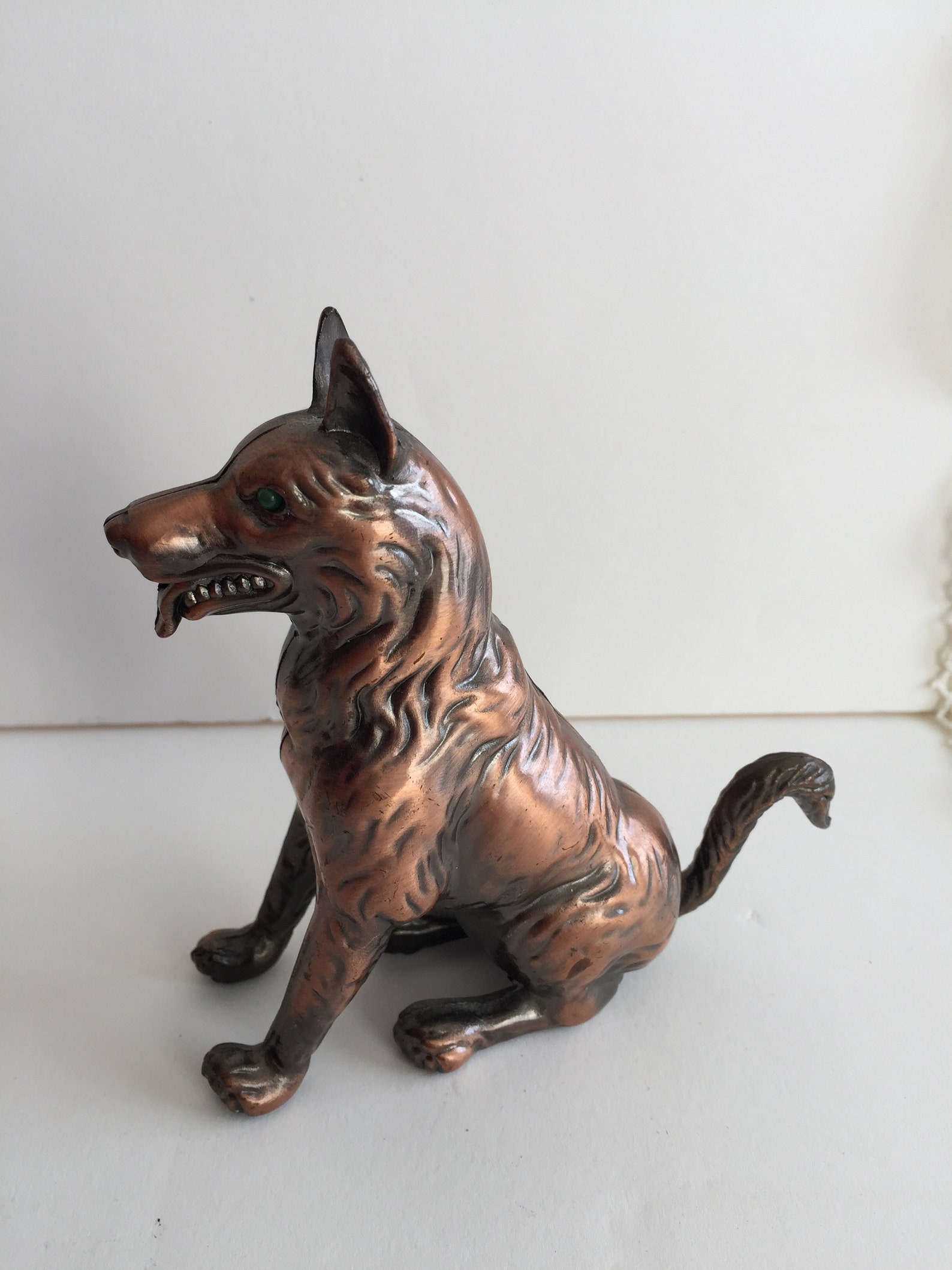 Vintage Solid metal Copper Dog Figurine 4.8 x Etsy