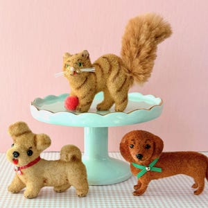アンティーク ねこ　Kunstlerschutz ワグナー　西ドイツ Wagner Kunstlerschutz Flocked Animals - Etsy