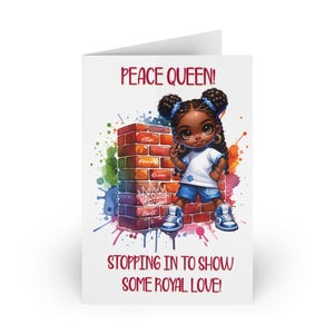 Tarjetas de felicitación coloridas de "Reina de la Paz" (1 o 10 piezas), deseos de cumpleaños, notas de amor real, papelería única, lindas tarjetas artísticas para niños
