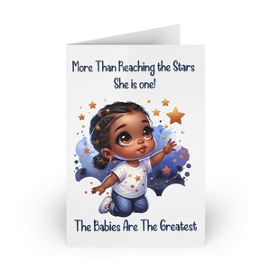 Joyful Baby Milestone Greeting Cards, Celebration Cards for One Year Old, Birthday, Baby Shower, New Parent Greetings, Cute Kids Art