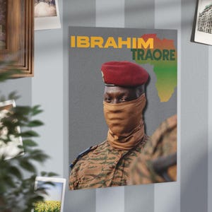 Ibrahim Traoré Portrait &quot;Magazine&quot; art Ibrahim Traore printable art Burkinabe gifts Modern Pan-Africanist Burkina Faso Black history art