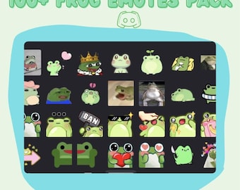 Cute Frog Emotes Pack | 100+ Green Meme Emoticons for Discord (Instant Download)